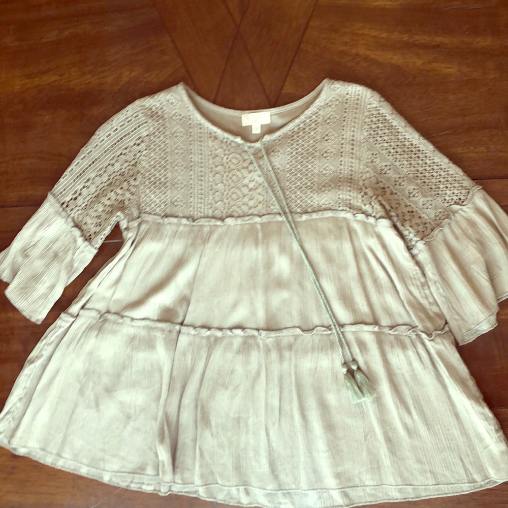 Sage green boho top